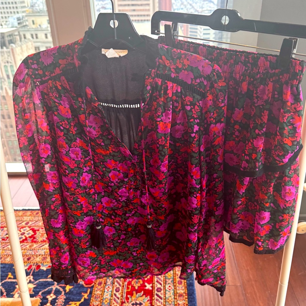 Allison New York floral top and skirt